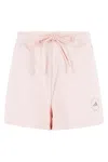 Adidas By Stella Mccartney Logo Cotton Shorts With Elasticated Waistband In Vappnk