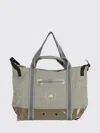 Adidas By Stella Mccartney Glossy Finish Tote With Logo And Zip Closure In Gray