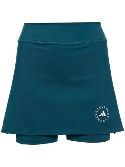 Adidas By Stella Mccartney Logo-print Skorts In Blue