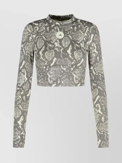 ADIDAS BY STELLA MCCARTNEY SNAKE PRINT CROPPED SWEATER