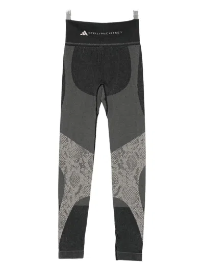 Adidas By Stella Mccartney Snake-print Panelled Trousers In Gray