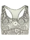 Adidas By Stella Mccartney Snake Print Polyester Blend Sporty Top