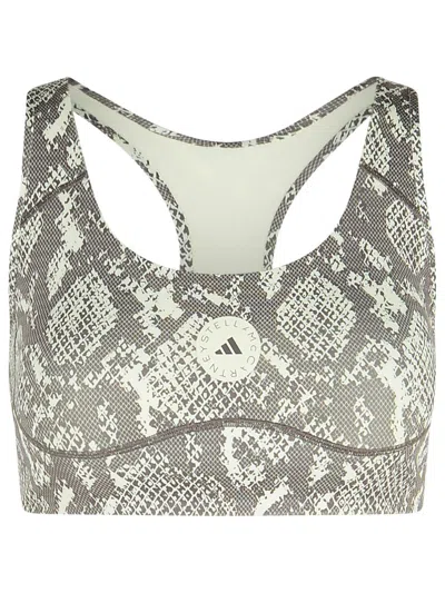 Adidas By Stella Mccartney Snake Print Polyester Blend Sporty Top In Animal Print