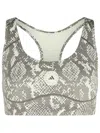 Adidas By Stella Mccartney Snake Print Polyester Blend Sporty Top In Animal Print