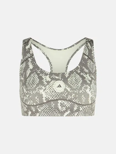 Adidas By Stella Mccartney Snake Print Polyester Blend Sporty Top In Multi