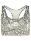 Adidas By Stella Mccartney Snake Print Polyester Blend Sporty Top In Animal Print