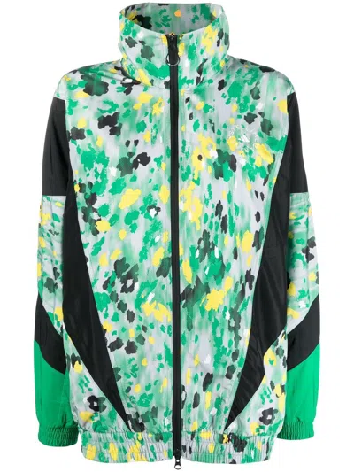 Adidas By Stella Mccartney Recycled Printed Woven Track Top In Green