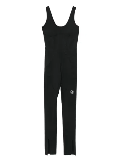 Adidas By Stella Mccartney Split-leg Training Jumpsuit In Black