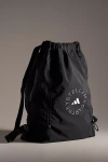 Adidas By Stella Mccartney Gymsack Backpack With Adjustable Straps And Side Zipper Pocket In Black