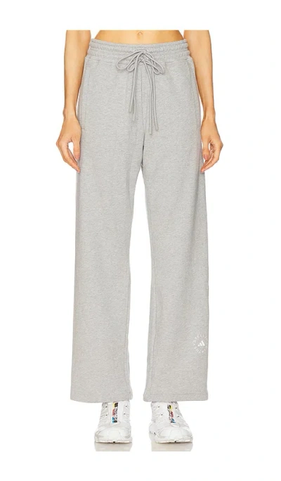 Adidas By Stella Mccartney Straight Leg Pants In Medium Grey Heather