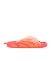 Adidas By Stella Mccartney Striped Pool Slides In Orange
