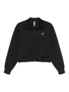 Adidas By Stella Mccartney High Neck Knitwear Sweatshirt With Side Pockets In Black