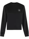 Adidas By Stella Mccartney Logo Organic Cotton Sweatshirt In Black