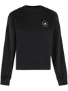 Adidas By Stella Mccartney Logo Organic Cotton Sweatshirt In Black