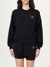 Adidas By Stella Mccartney Logo Organic Cotton Sweatshirt In ブラック