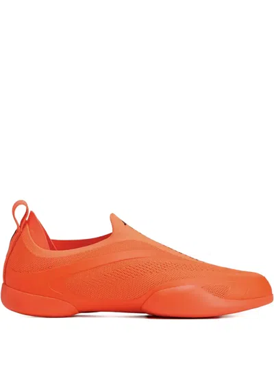 Adidas By Stella Mccartney Taekwondo Rubber-trimmed Primeknit Sneakers In Orange