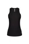 Adidas By Stella Mccartney Womens Black Logo-print Slim-fit Stretch-recycled Polyamide Top In Black