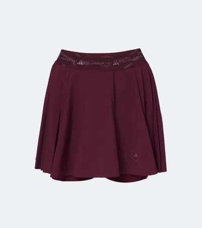 Adidas By Stella Mccartney X Stella Mccartney Pleated Skorts In Burgundy