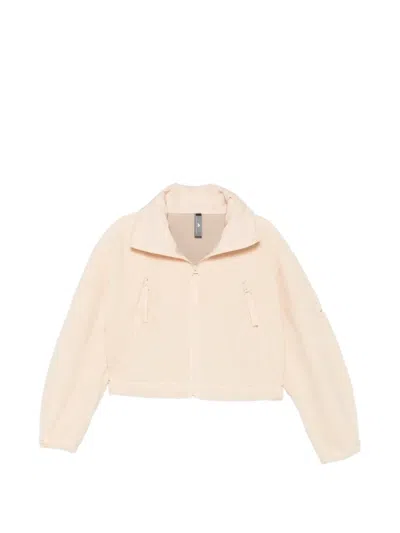 Adidas By Stella Mccartney Teddy Texture Zip-up Sweatshirt In Neutral