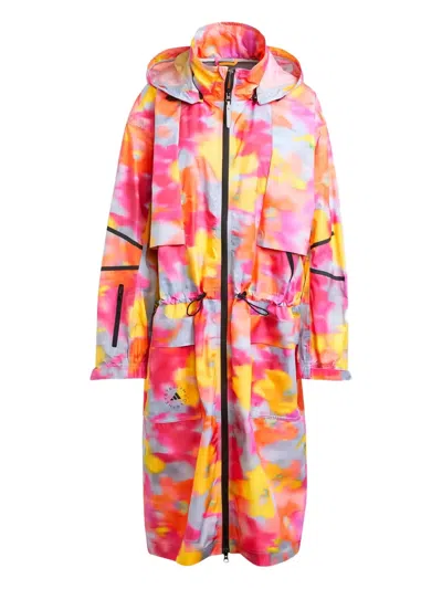 Adidas By Stella Mccartney Tie Dye-print Parka Coat In Multi