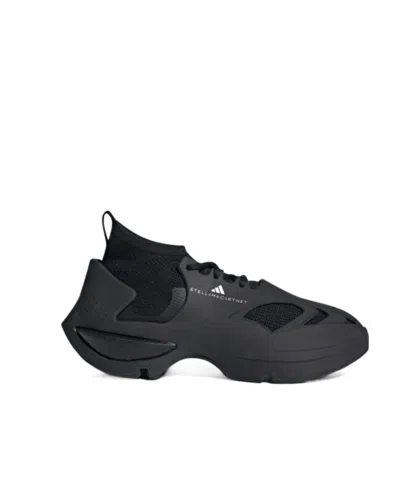 Adidas By Stella Mccartney Tonal Caged Knit Runner Sneakers In Black