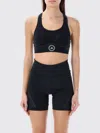 Adidas By Stella Mccartney Racerback Logo Sports Bra In Black
