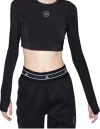 Adidas By Stella Mccartney Logo-detail Long-sleeve Top In Black