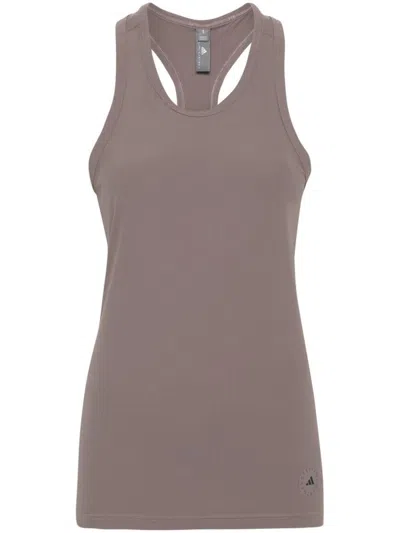 Adidas By Stella Mccartney Logo-print Sleeveless Top In Tecea