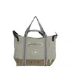 Adidas By Stella Mccartney Glossy Finish Tote With Logo And Zip Closure In Gray