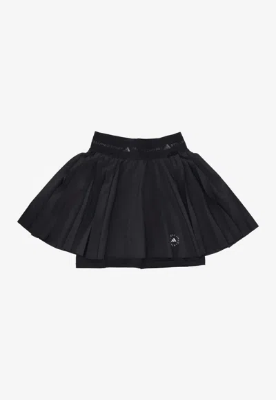 Adidas By Stella Mccartney Training Pleated Mini Skort In Black