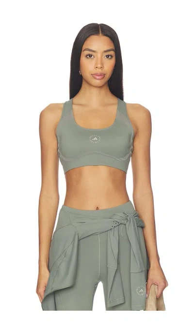 Adidas By Stella Mccartney True Purpose Power Impact Training Bra In Green