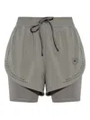 Adidas By Stella Mccartney True Pace 2-in-1 Hi-waist Running Shorts In Grey