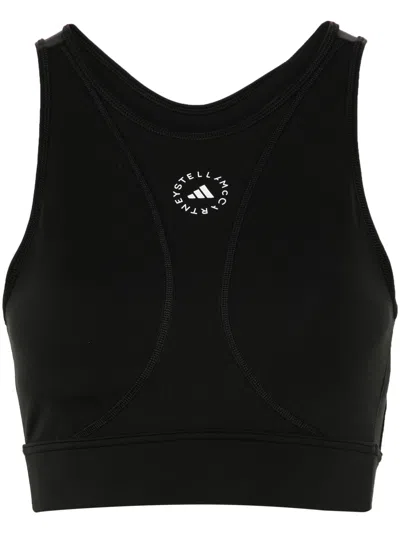 Adidas By Stella Mccartney Asmc Truestrength Yoga Crop Top In Black