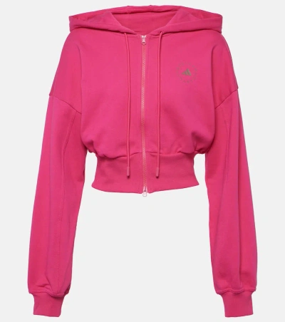 Adidas By Stella Mccartney Truecasuals Cotton Jersey Jacket In Real Magenta