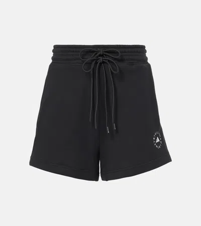 Adidas By Stella Mccartney Asmc High Waist Terry Shorts In Black