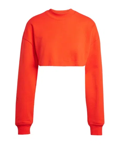 Adidas By Stella Mccartney Truecasuals Cropped Sweatshirt In Orange