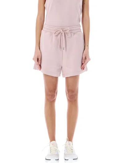 Adidas By Stella Mccartney Logo-raised Jersey Shorts In 粉色