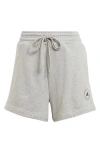Adidas By Stella Mccartney Truecasuals Organic Cotton Drawstring Sweat Shorts In Gray