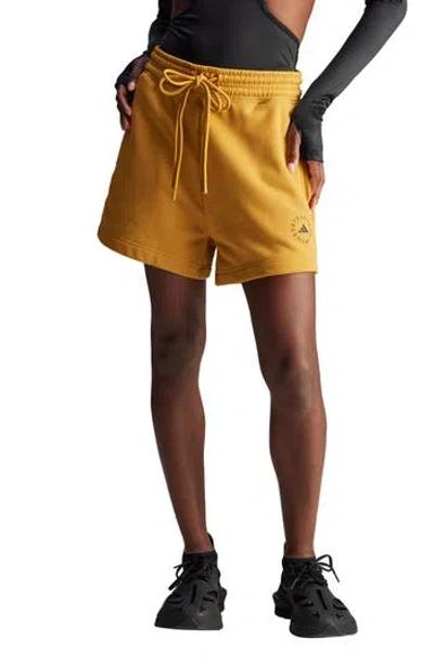 Adidas By Stella Mccartney Truecasuals Organic Cotton Drawstring Sweat Shorts In Yellow