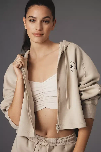 Adidas By Stella Mccartney Truecasuals Sportswear Cropped Hooded Sweatshirt Top In Dessan