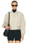 Adidas By Stella Mccartney Truenature Cropped Bomber Jacket In Desert Sand