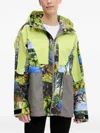 Adidas By Stella Mccartney Truenature Landscape-print Hooded Jacket In Green