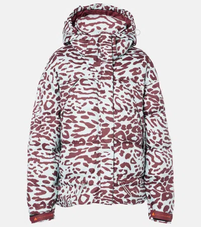 Adidas By Stella Mccartney Truenature Leopard-print Puffer Jacket In Green