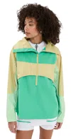 Adidas By Stella Mccartney Truenature Pull On Jacket Halo Gold/bright Green In Halo Gold/bright Green
