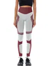 Adidas By Stella Mccartney Truenature Ribbed Stretch Recycled Jacquard-knit Leggings In Vapor Green/shadow Red