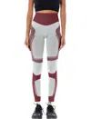 Adidas By Stella Mccartney Truenature Ribbed Stretch Recycled Jacquard-knit Leggings In Vapor Green/shadow Red