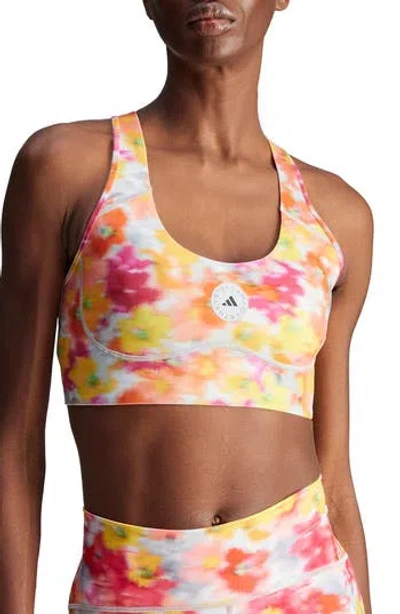 Adidas By Stella Mccartney Truepace Floral Sports Bra In Multi