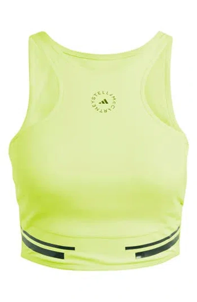Adidas By Stella Mccartney Truepace Heat.rdy Running Crop Top In Green