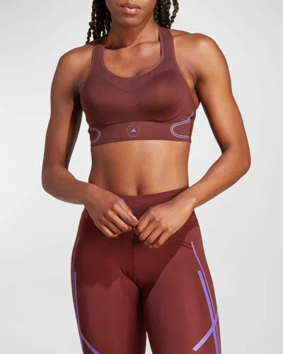 Adidas By Stella Mccartney Truepace High Support Il4178 Sports Bra Women Clo818 In Bitter Chocolate/lilac