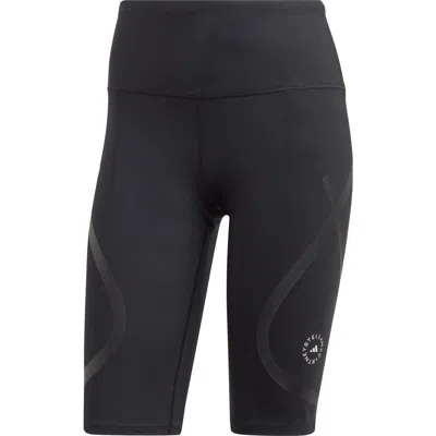 Adidas By Stella Mccartney Truepace High Waist Stretch Recycled Polyester Bike Shorts In Black